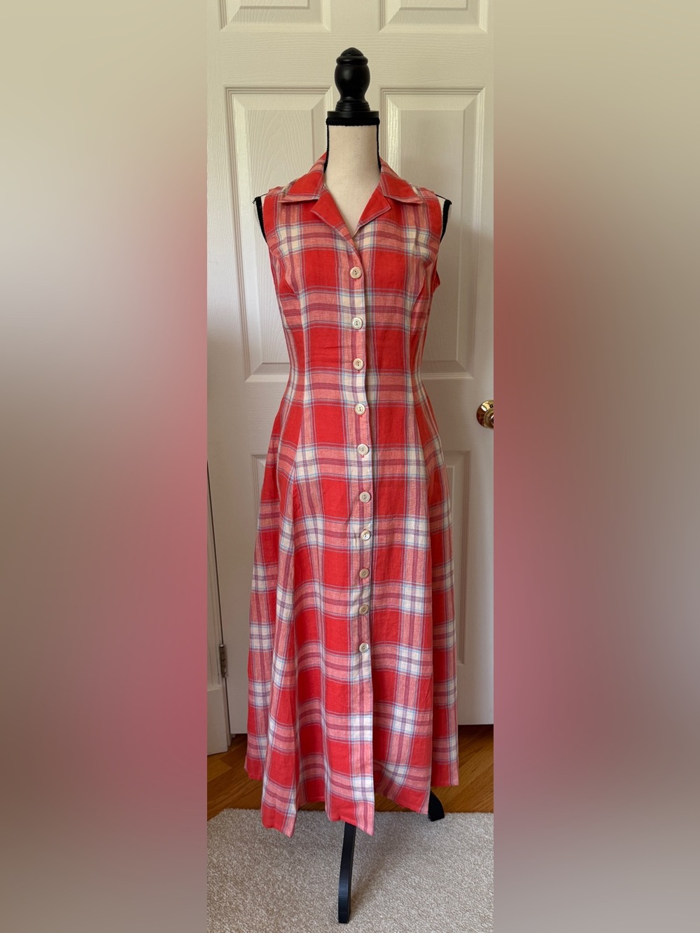 NEW* J. Peterman Linen Button-up Maxi Dress 8 Vintage Style 1940s 🇺🇸 *USA